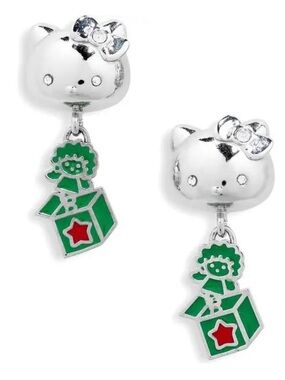 Chopova Lowena X Sanrio Hello Kitty Silver & Green Drop Earrings